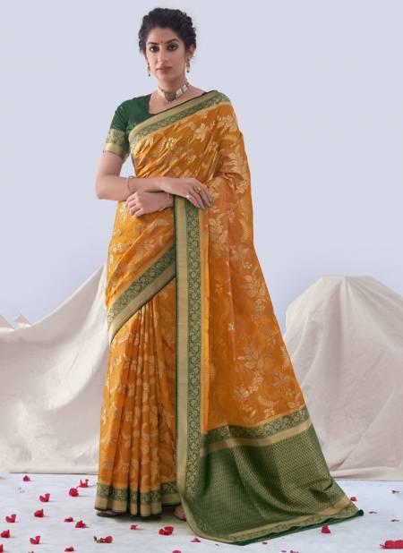 Yellow Colour Manjuba Madhushree New Latest Designer Ethnic Wear Silk Saree Collection 18005